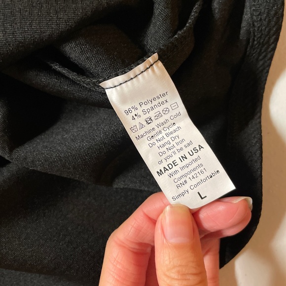 LuLaRoe Amelia Dress Womens Large Solid Black Pink Pockets Pleated Retro Style - Picture 9 of 12